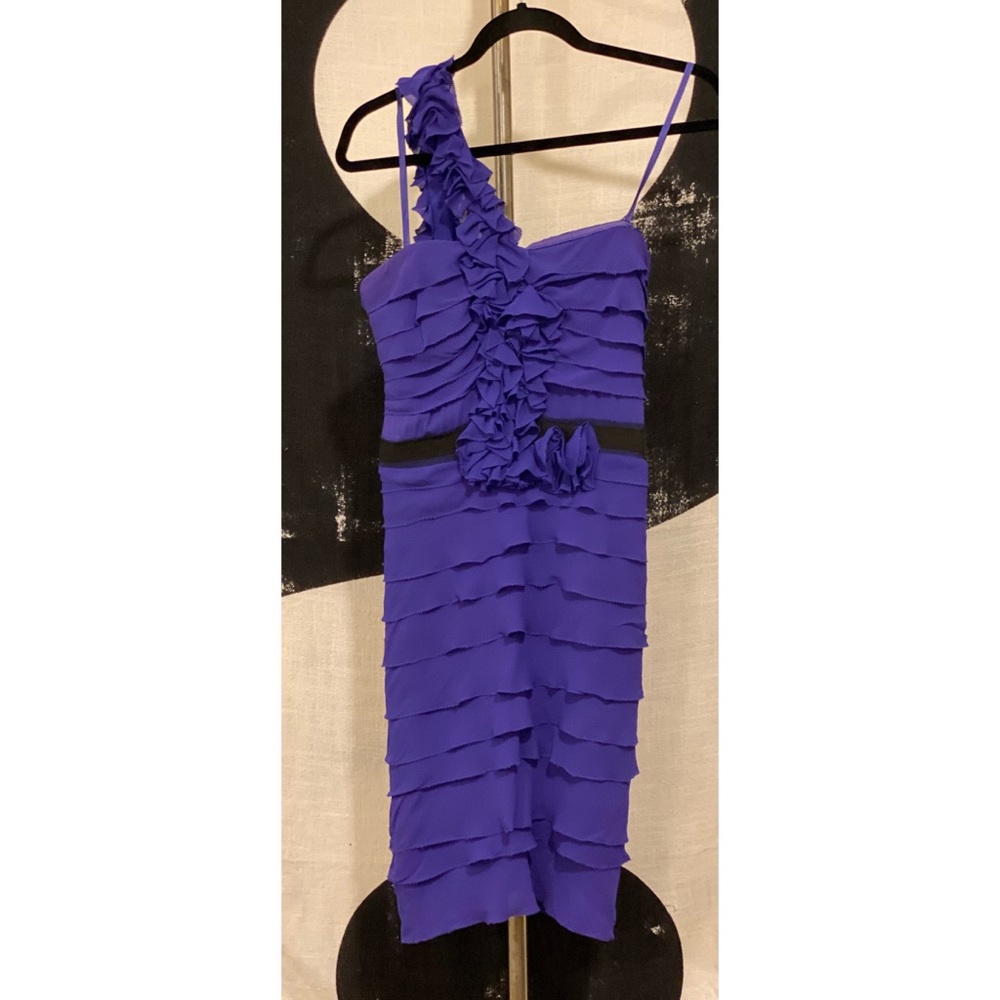 BCBG MaxAzria SIZE2 Violet Ruffle Mini Dress